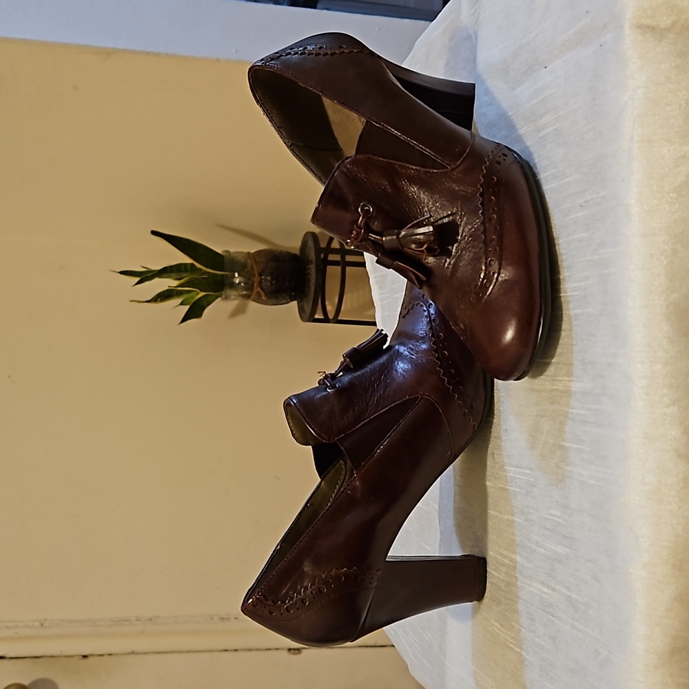 Brown loafer shoes